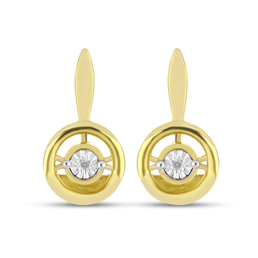 Goldplattierte Silberohrringe mit weißem Diamant