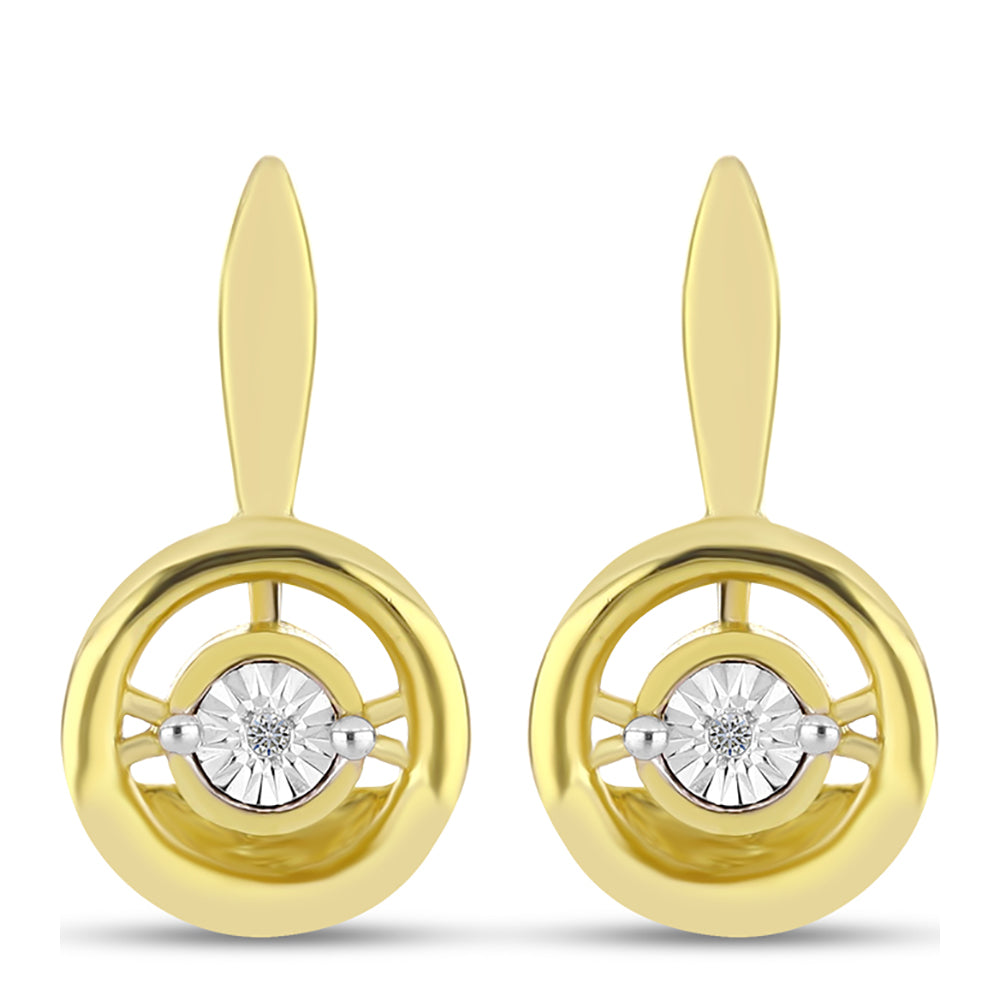 Goldplattierte Silberohrringe mit weißem Diamant