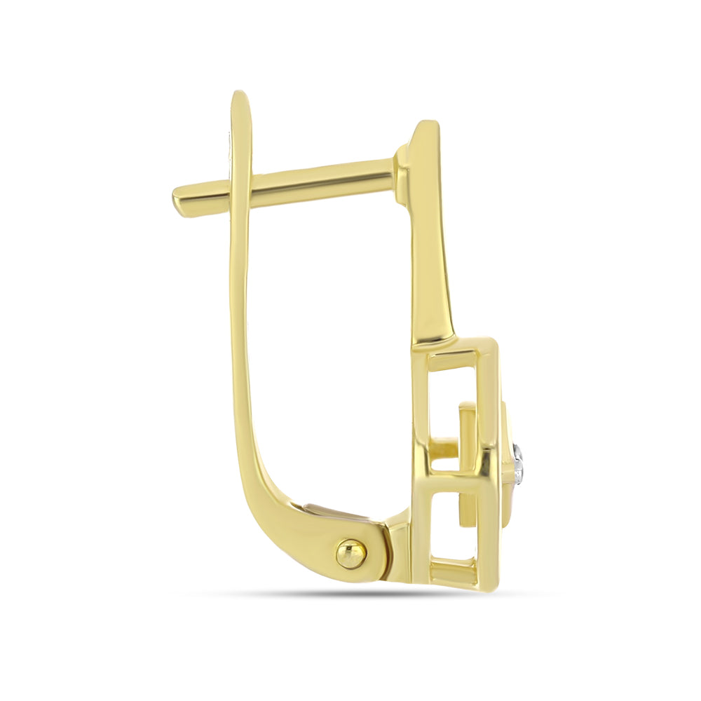 Goldplattierte Silberohrringe mit weißem Diamant 2 