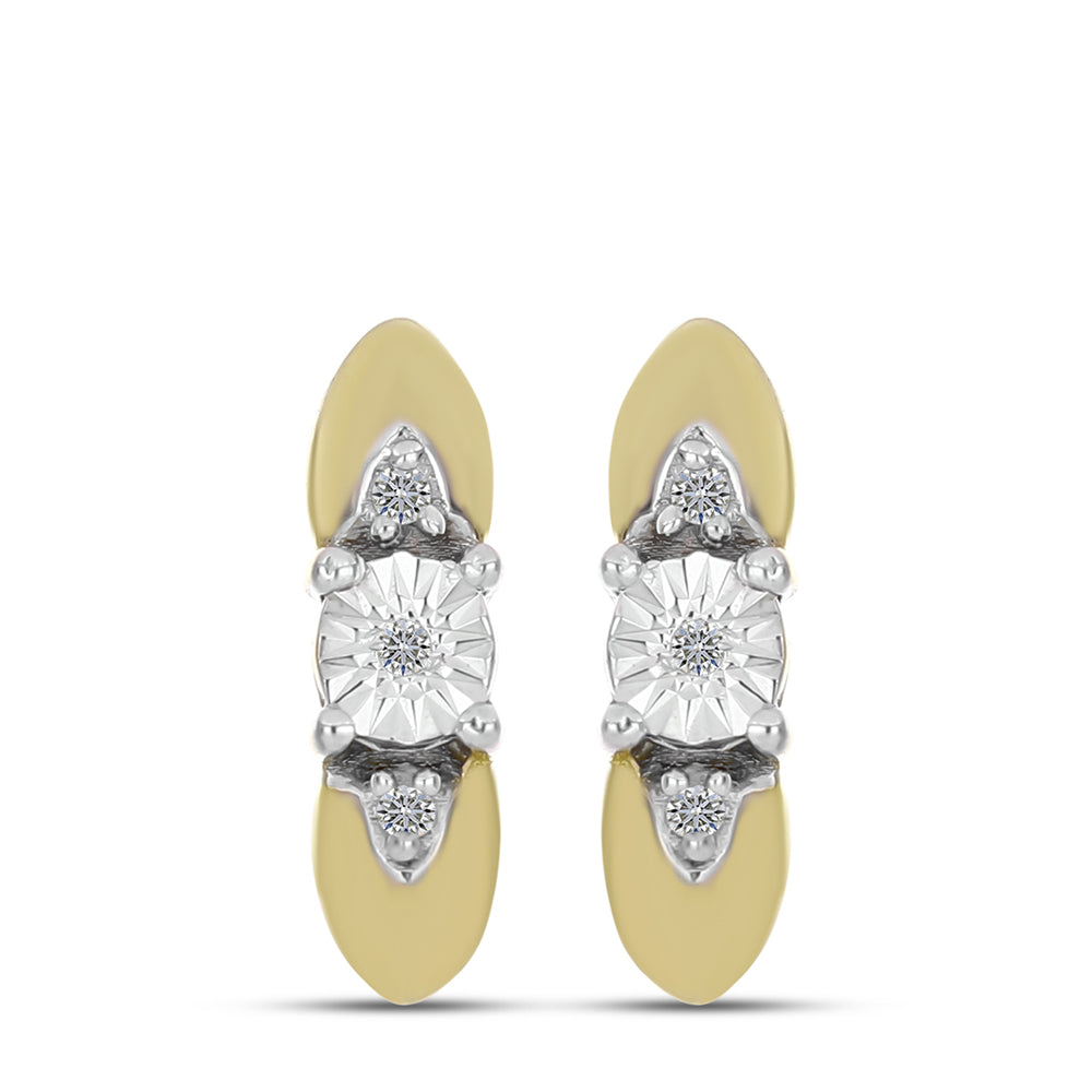 Goldplattierte Silberohrringe mit weißem Diamant 3 
