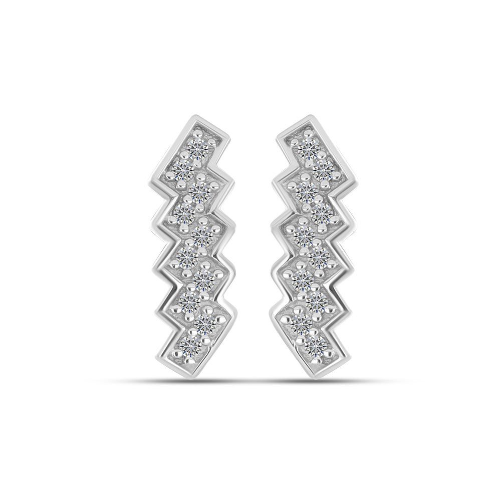 Goldplattierte Silberohrringe mit weißem Diamant