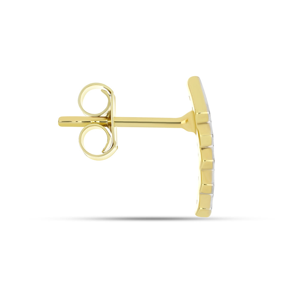 Goldplattierte Silberohrringe mit weißem Diamant 2 