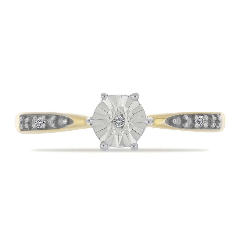 Goldplattierter Silberring mit weißem Diamant und weißem Zirkon