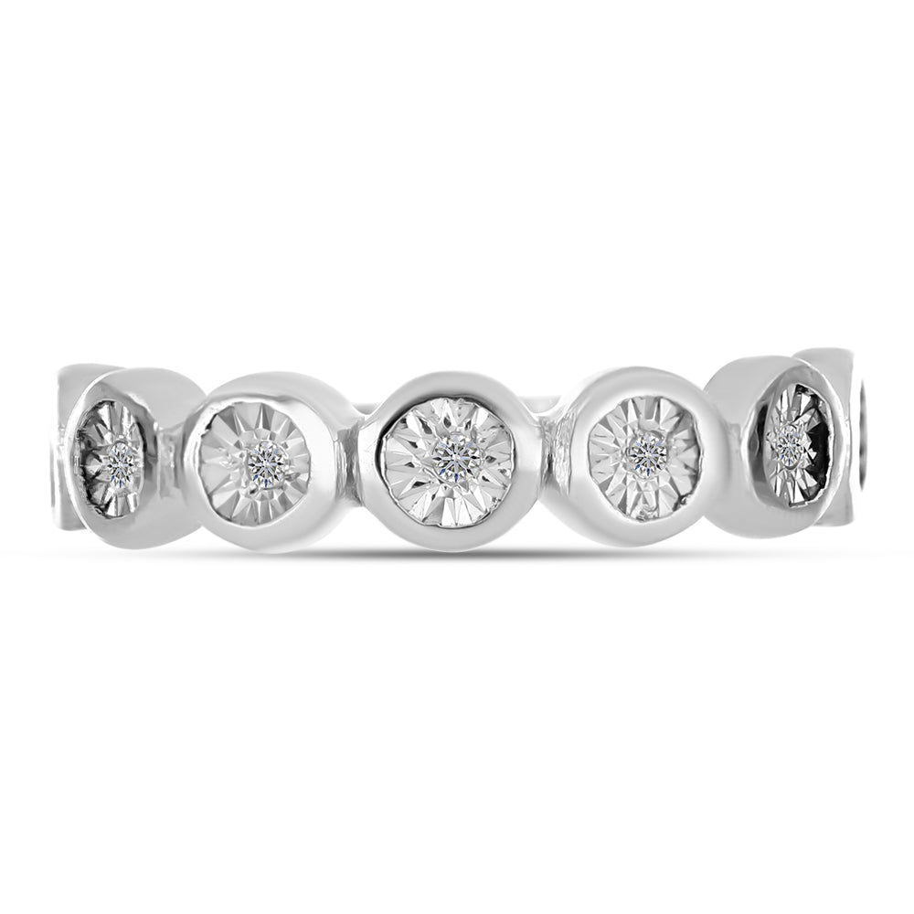 Silberring mit weißem Diamant 1 