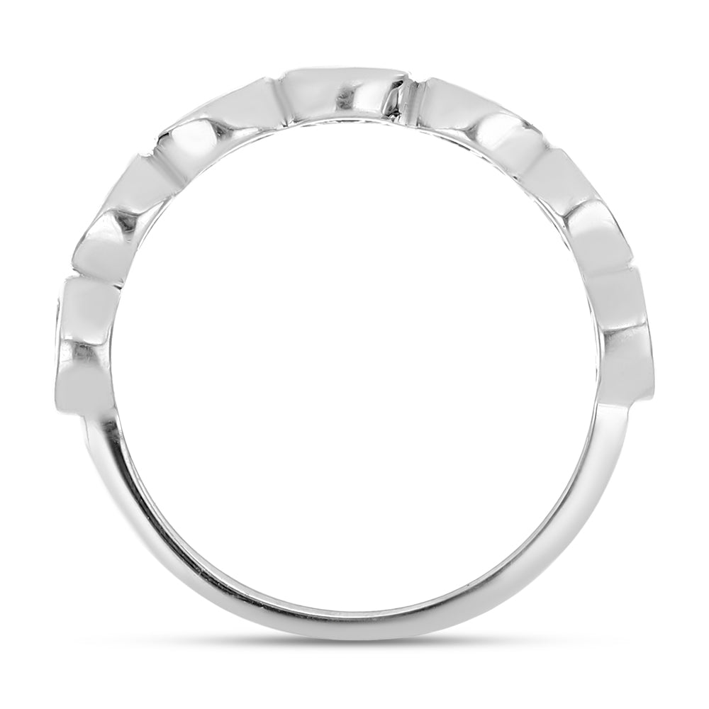 Silberring mit weißem Diamant 2 