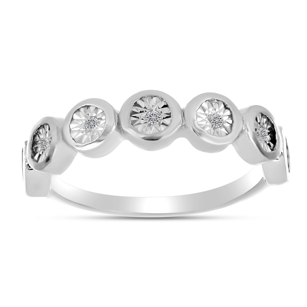 Silberring mit weißem Diamant 3 