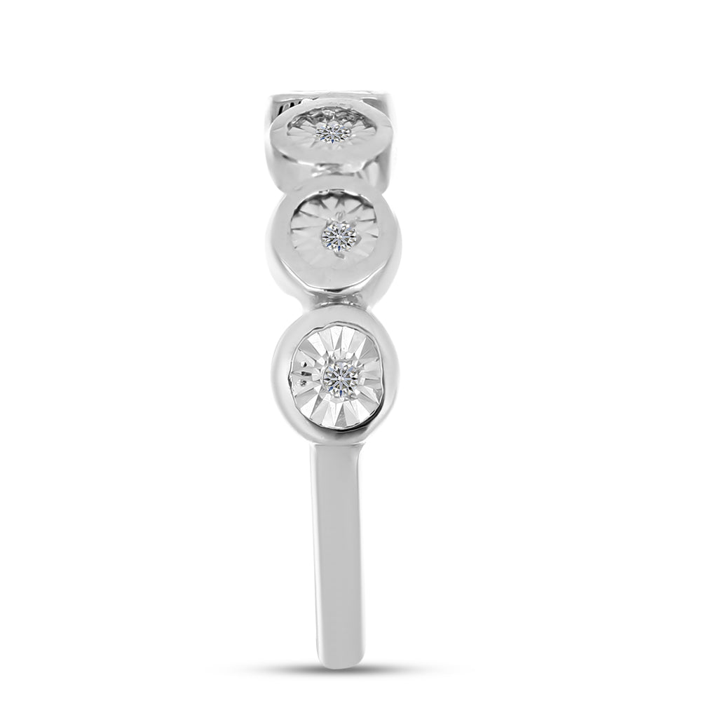 Silberring mit weißem Diamant 4 