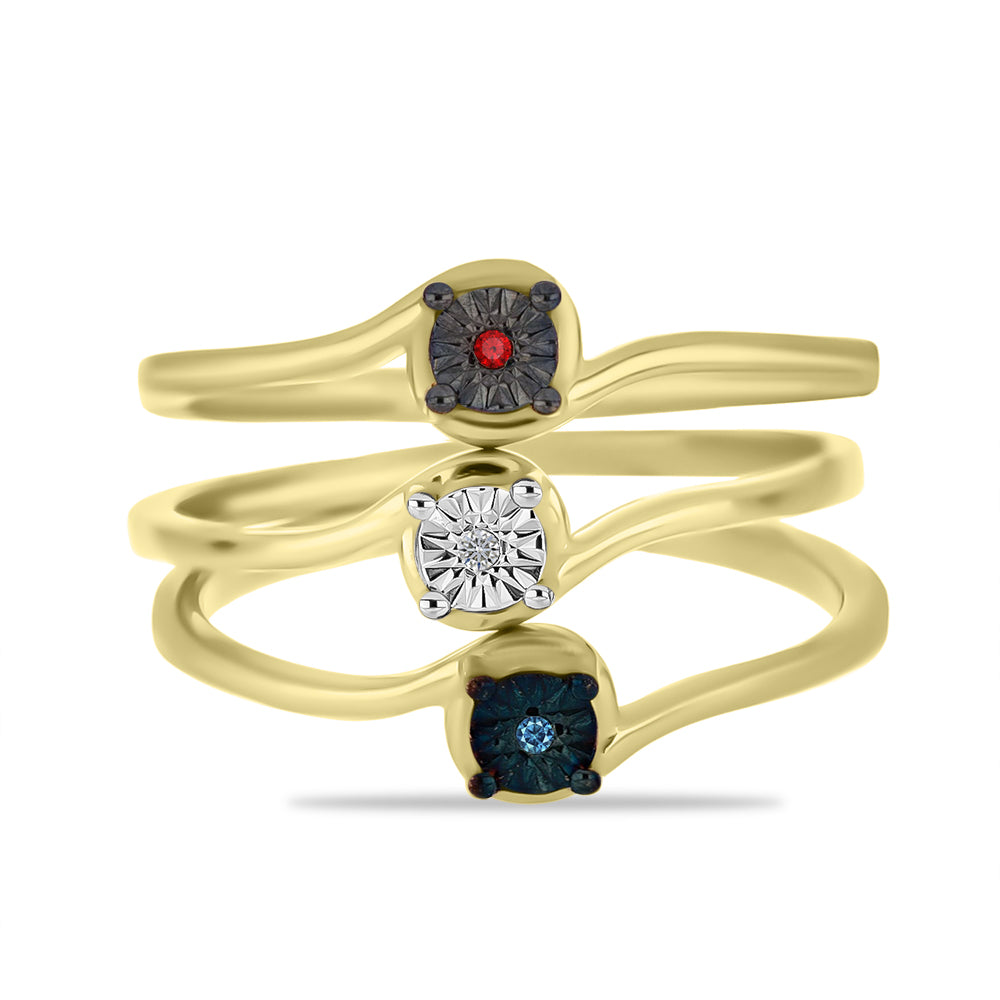 schmuckgarnitur aus Goldplattierte Silber mit blauem Diamant und weißem Diamant 1 
