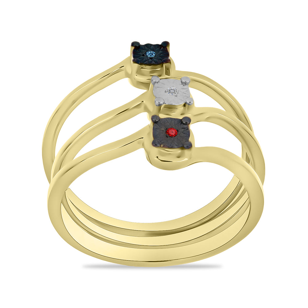 schmuckgarnitur aus Goldplattierte Silber mit blauem Diamant und weißem Diamant 2 