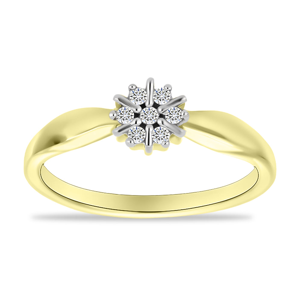 Goldplattierter Silberring mit weißem Diamant 3 