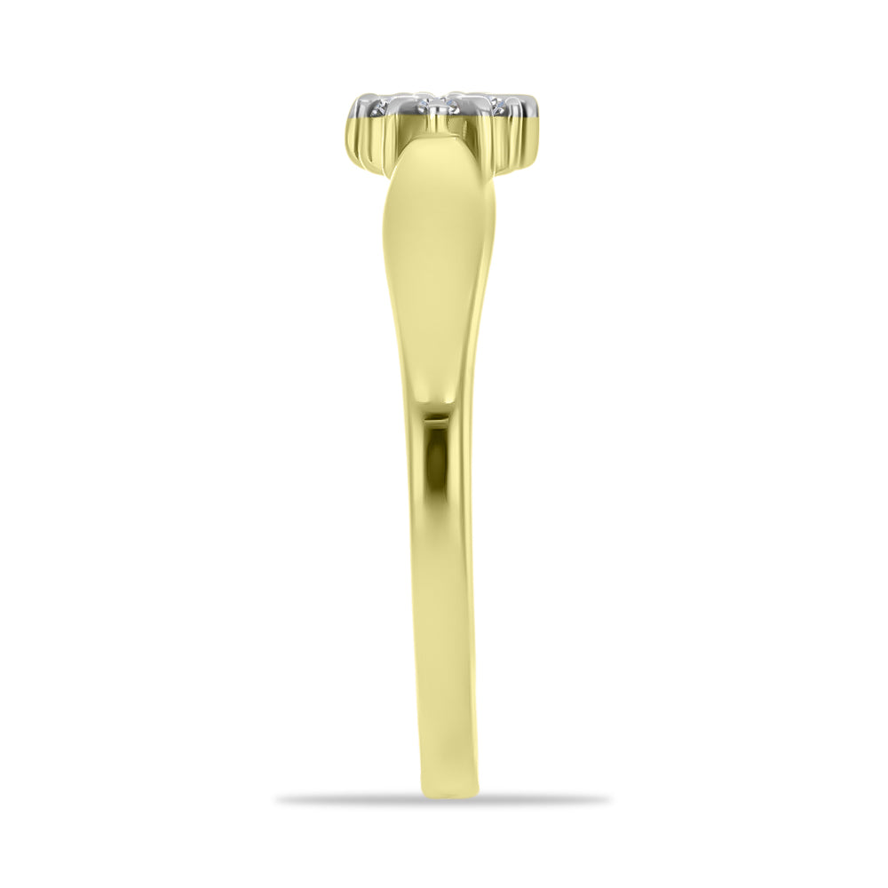 Goldplattierter Silberring mit weißem Diamant 4 