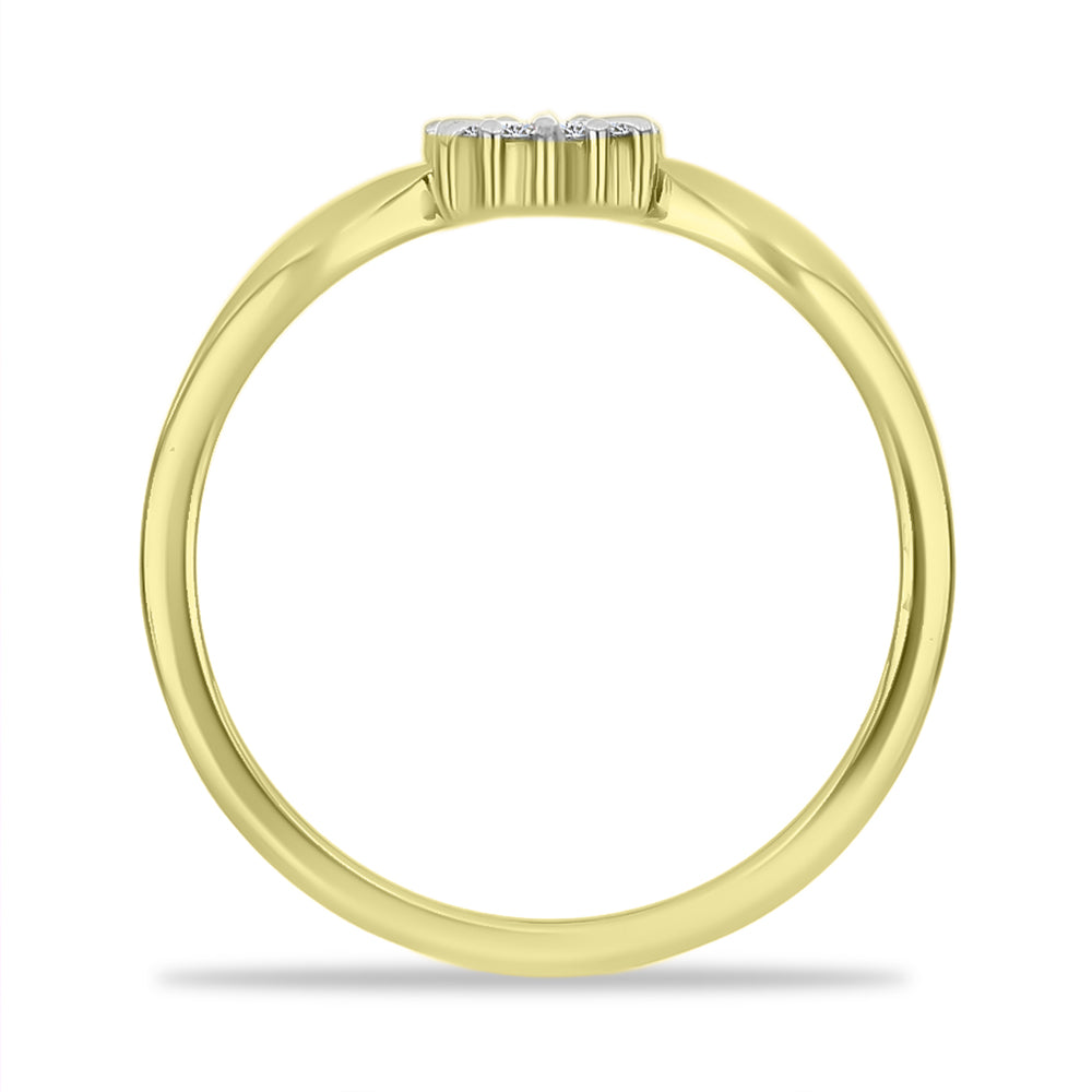 Goldplattierter Silberring mit weißem Diamant