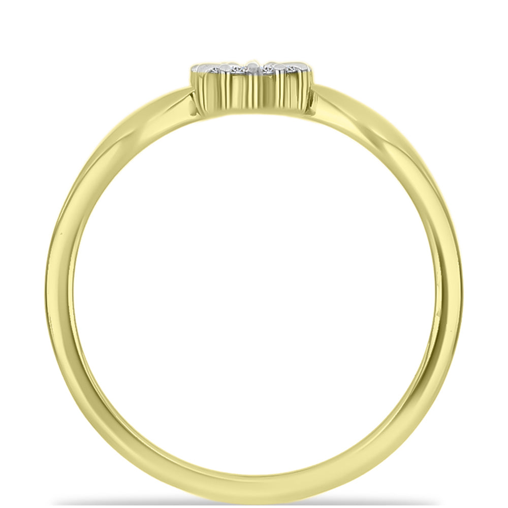 Goldplattierter Silberring mit weißem Diamant