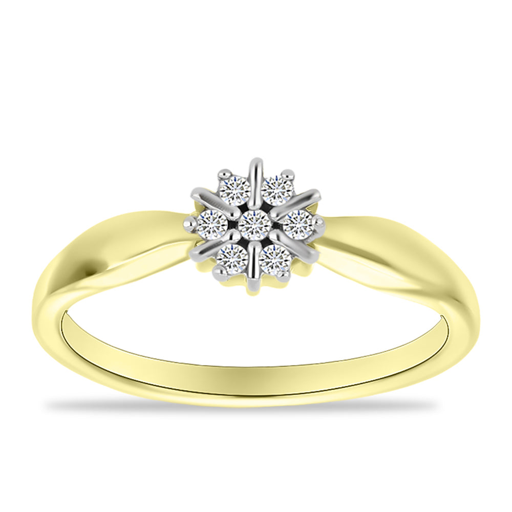 Goldplattierter Silberring mit weißem Diamant