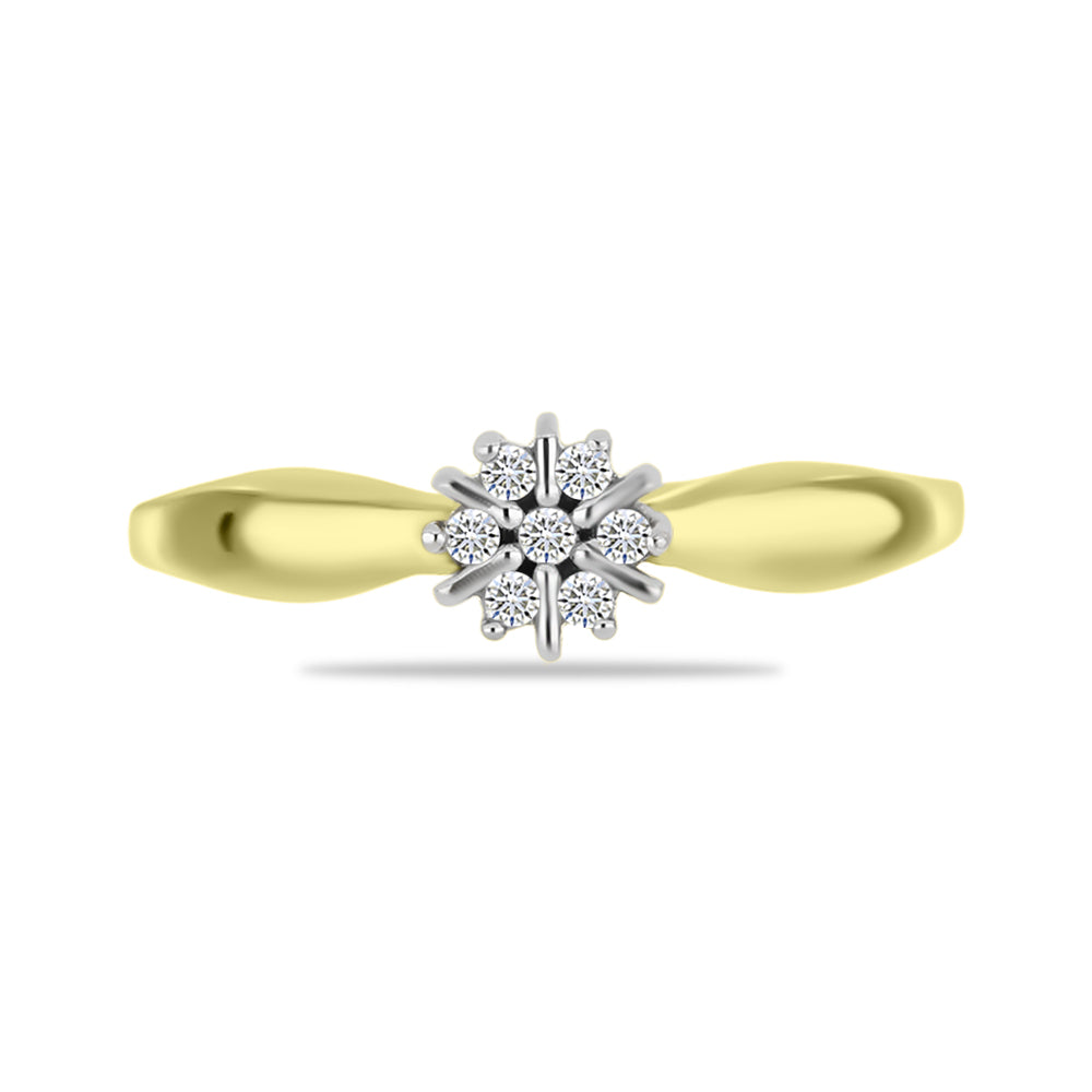 Goldplattierter Silberring mit weißem Diamant 1 