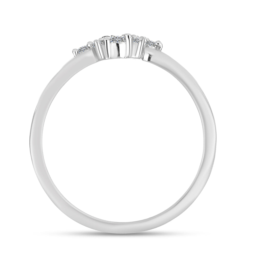 Silberring mit weißem Diamant 2 