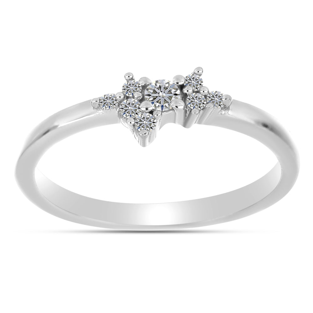 Silberring mit weißem Diamant