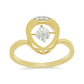 Goldplattierter Silberring mit weißem Diamant und weißem Zirkon