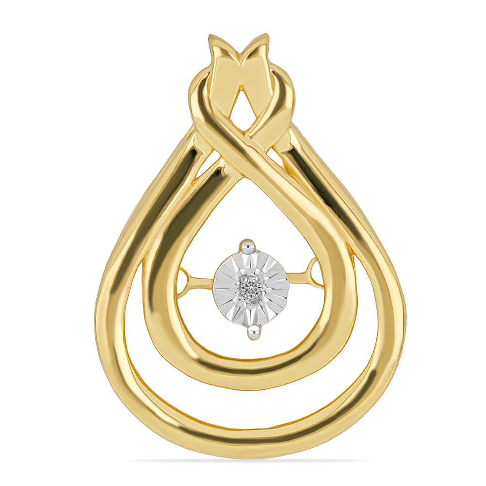 Goldplattierter Silberanhänger mit weißem Diamant