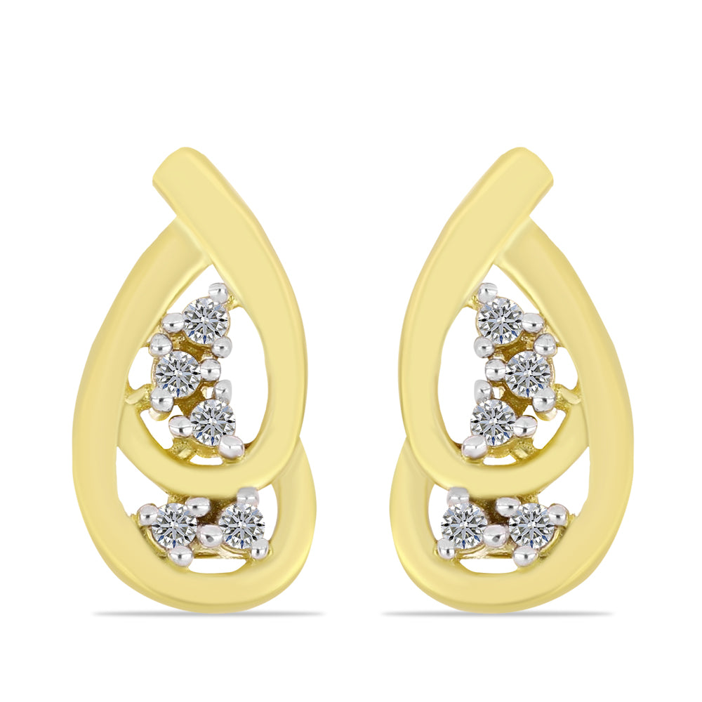 Goldplattierte Silberohrringe mit weißem Diamant