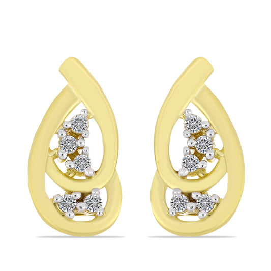Goldplattierte Silberohrringe mit weißem Diamant
