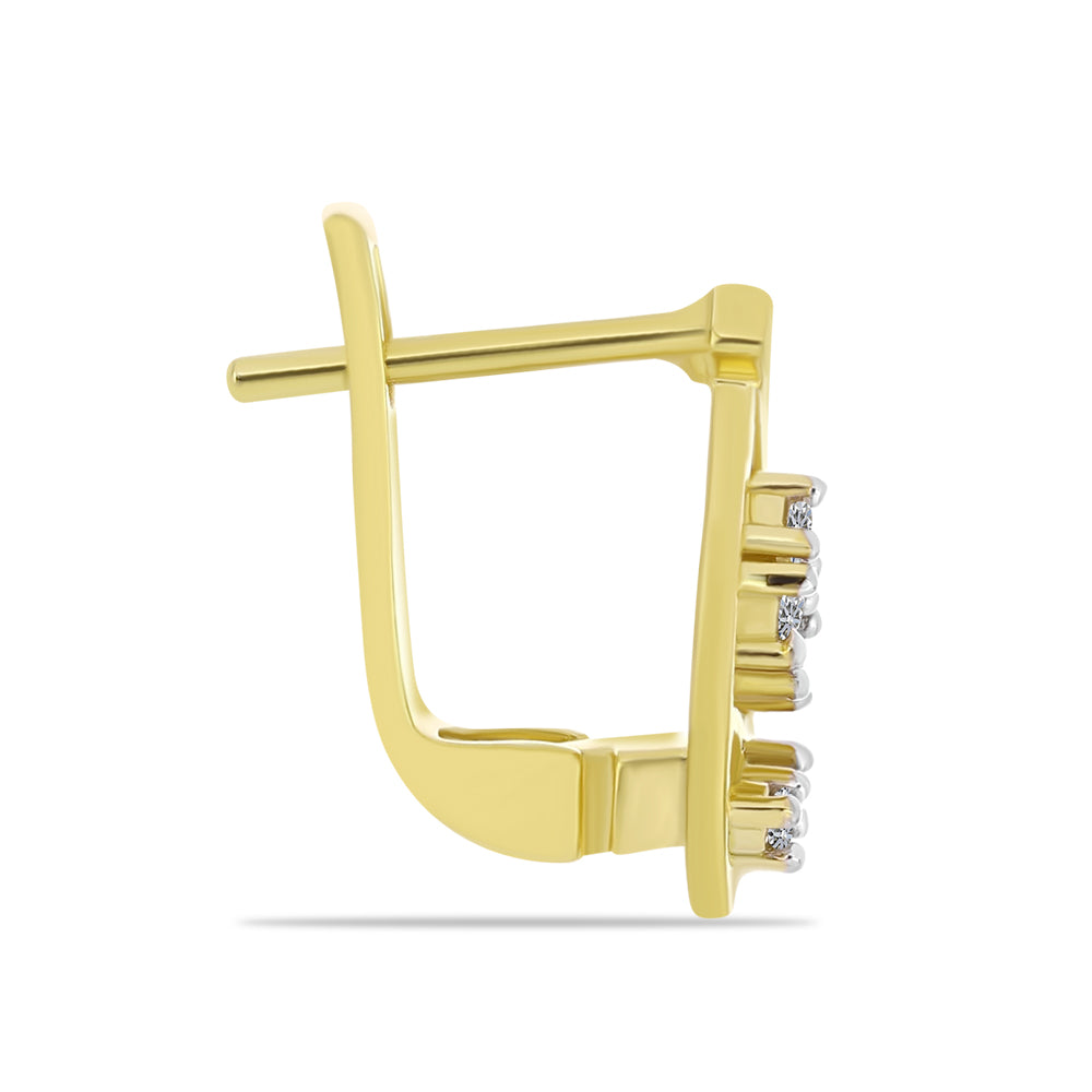 Goldplattierte Silberohrringe mit weißem Diamant 2 