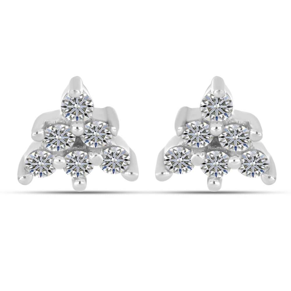 Silberohrringe mit weißem Diamant