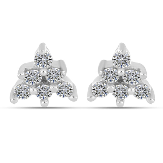 Silberohrringe mit weißem Diamant
