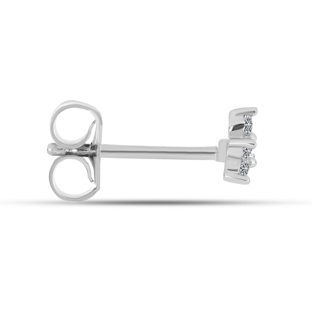 Silberohrringe mit weißem Diamant 2 