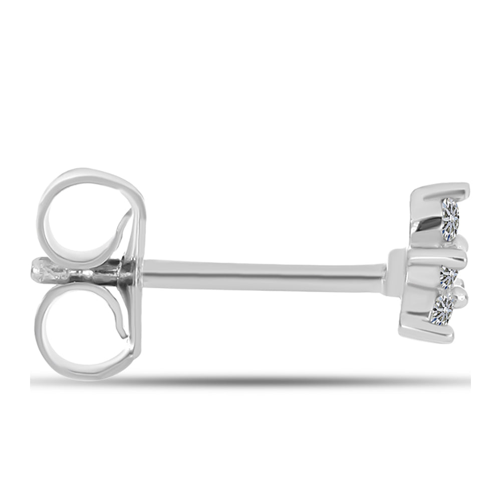 Silberohrringe mit weißem Diamant 4 