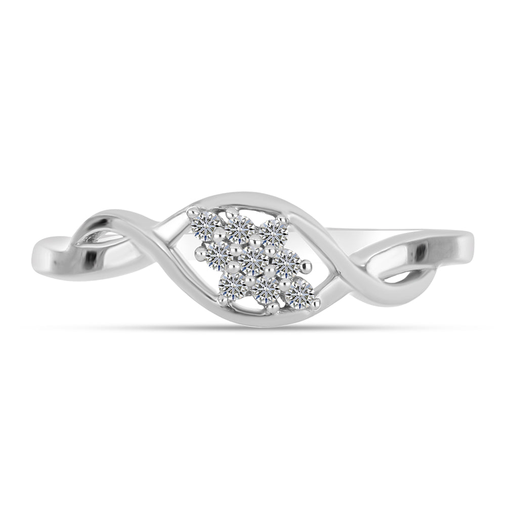 Silberring mit weißem Diamant