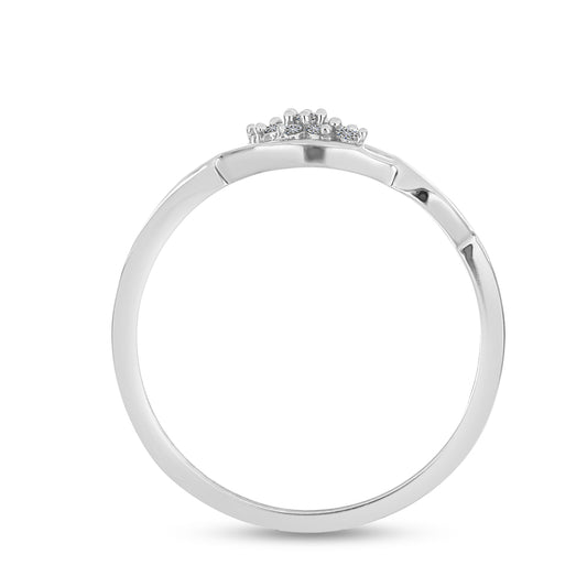 Silberring mit weißem Diamant