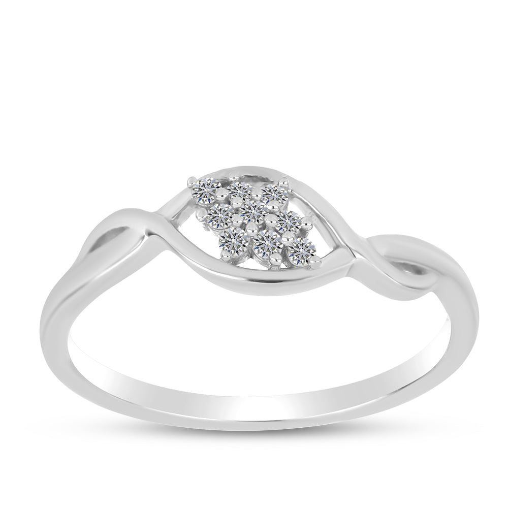 Silberring mit weißem Diamant 3 
