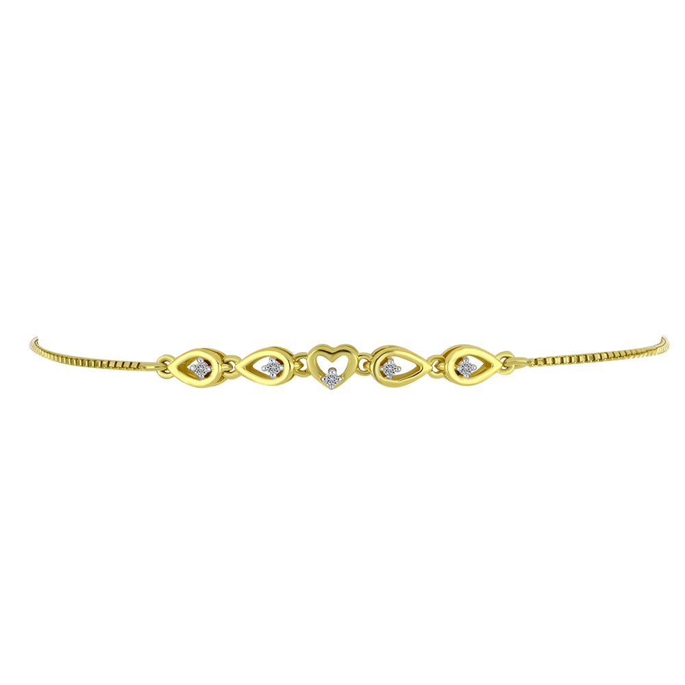 Goldplattiertes Silberarmband mit weißem Diamant 1 