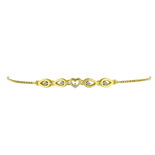 Goldplattiertes Silberarmband mit weißem Diamant