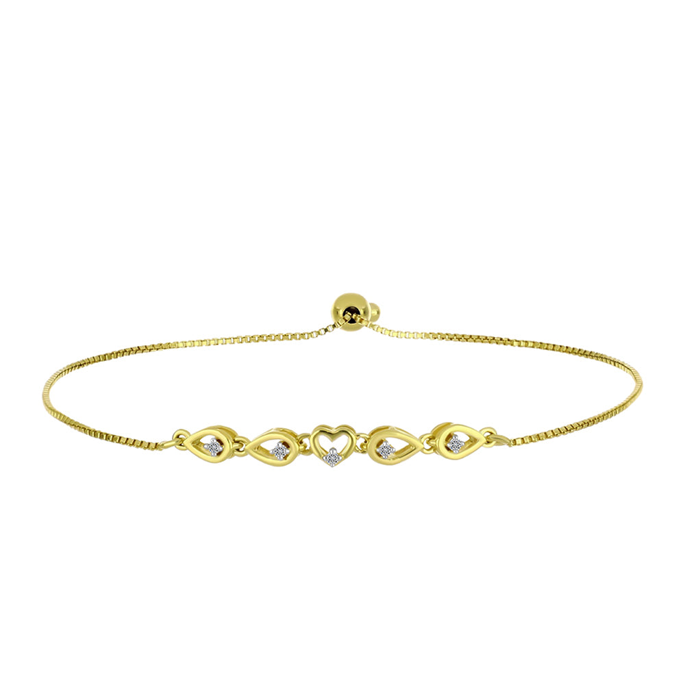Goldplattiertes Silberarmband mit weißem Diamant 4 