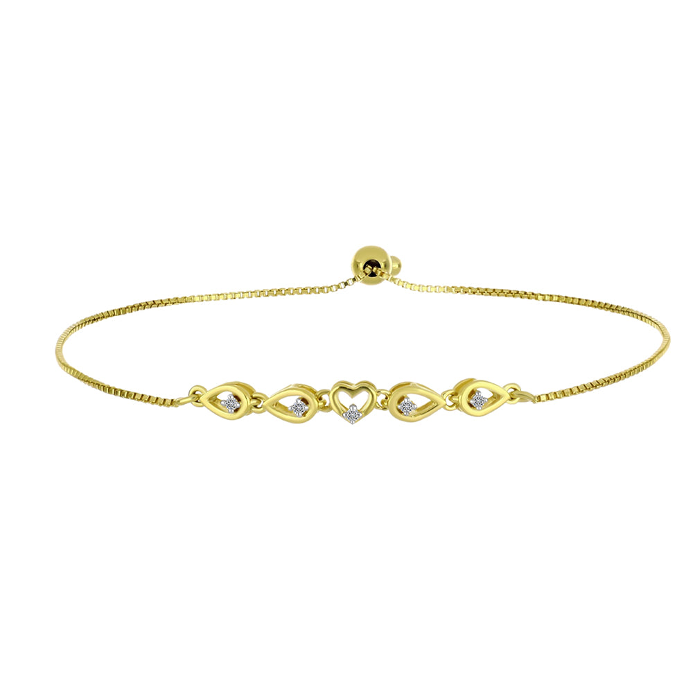 Goldplattiertes Silberarmband mit weißem Diamant 2 