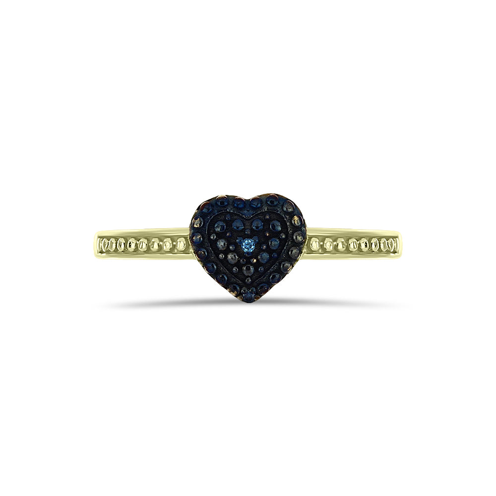 Goldplattierter Silberring mit blauem Diamant 1 