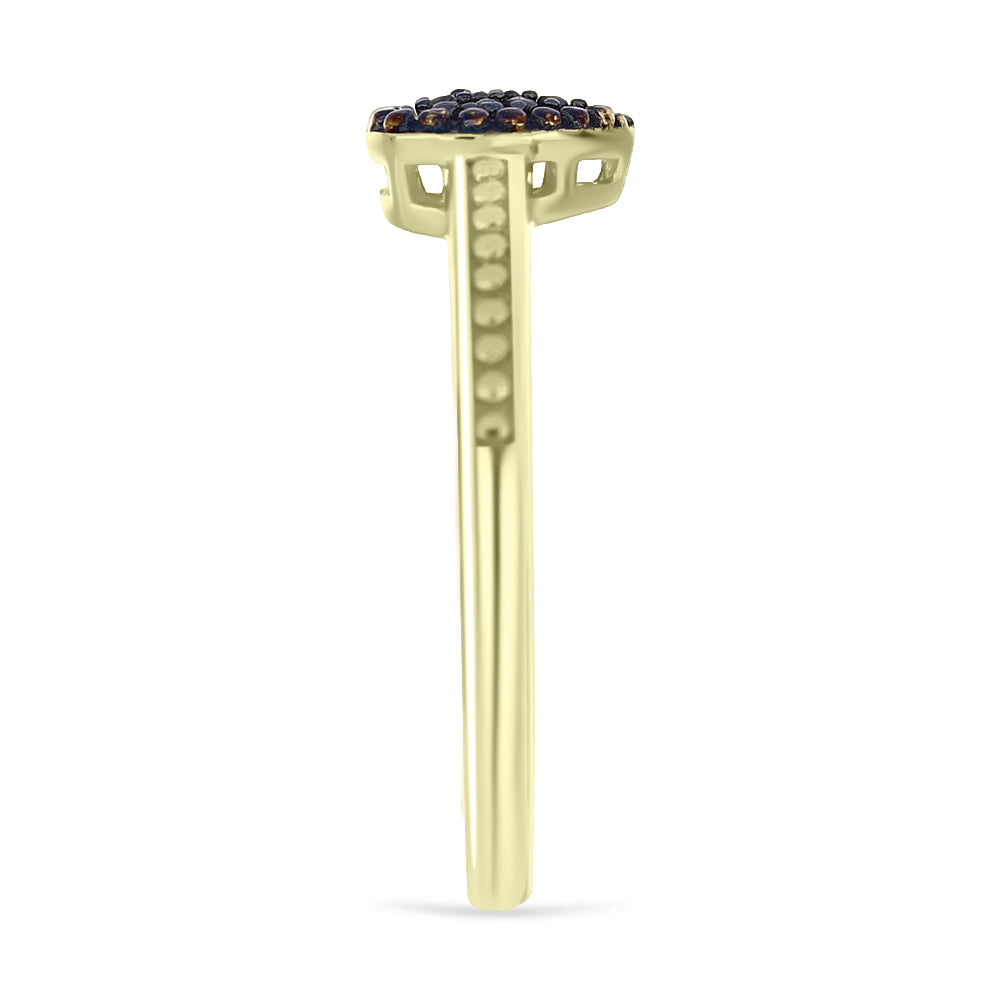 Goldplattierter Silberring mit blauem Diamant 4 