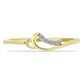 Goldplattierter Silberring mit weißem Diamant