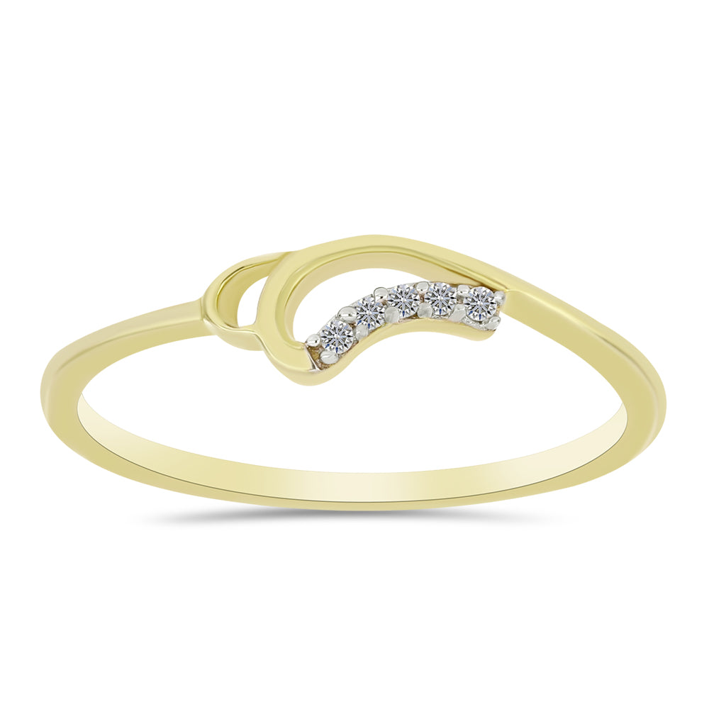 Goldplattierter Silberring mit weißem Diamant
