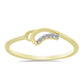 Goldplattierter Silberring mit weißem Diamant