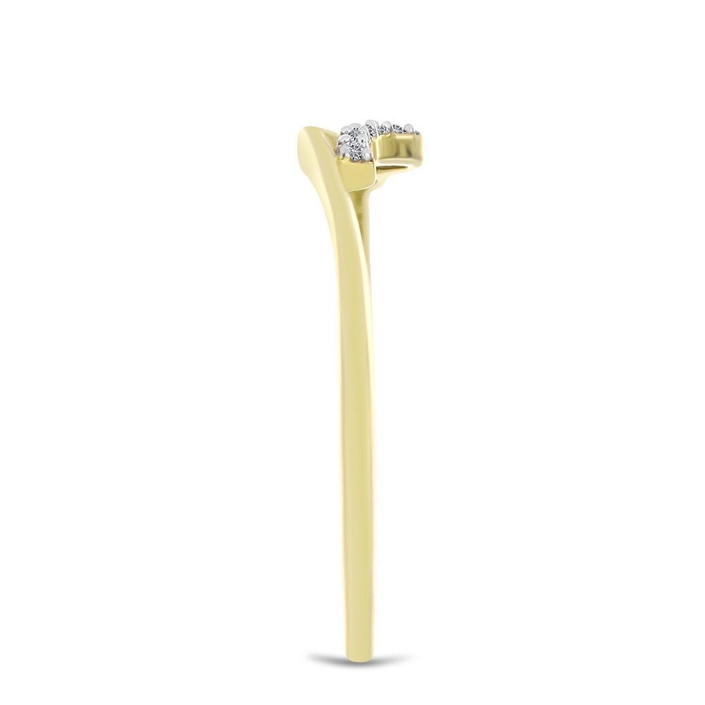 Goldplattierter Silberring mit weißem Diamant 4 