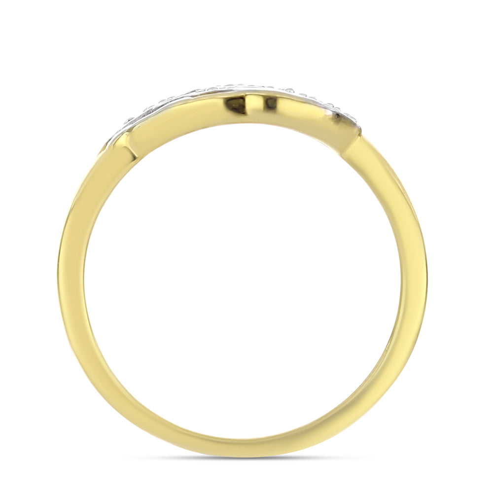 Goldplattierter Silberring mit weißem Diamant