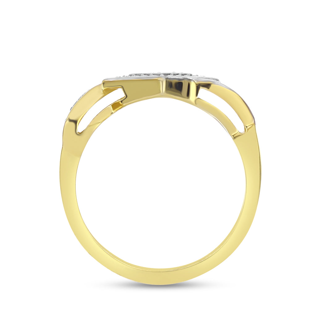 Goldplattierter Silberring mit weißem Diamant 2 