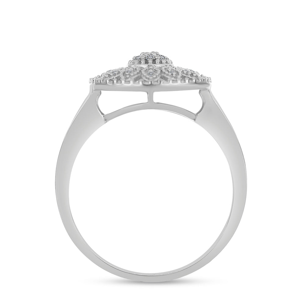 Silberring mit weißem Diamant 2 