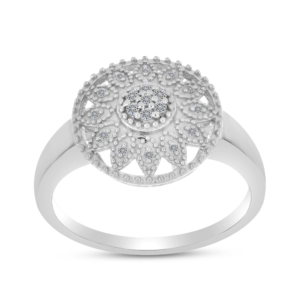 Silberring mit weißem Diamant