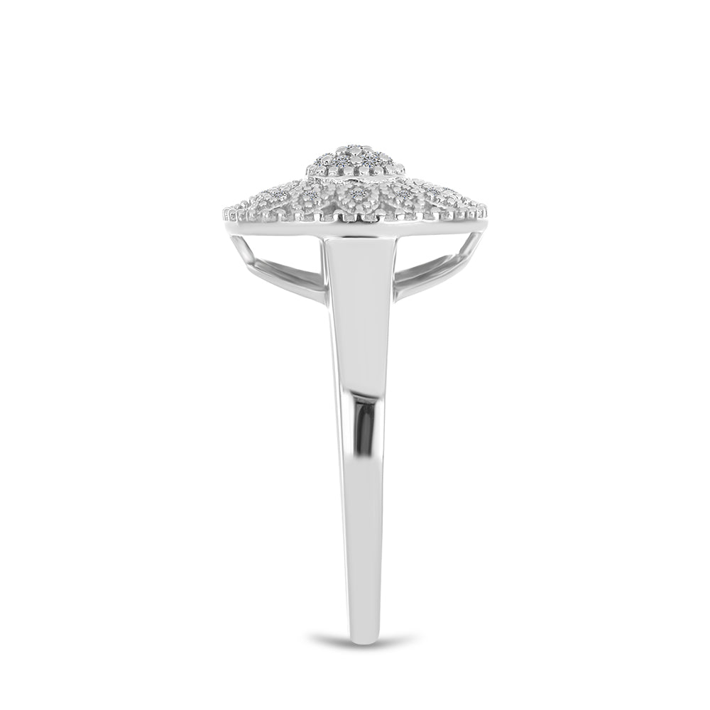 Silberring mit weißem Diamant