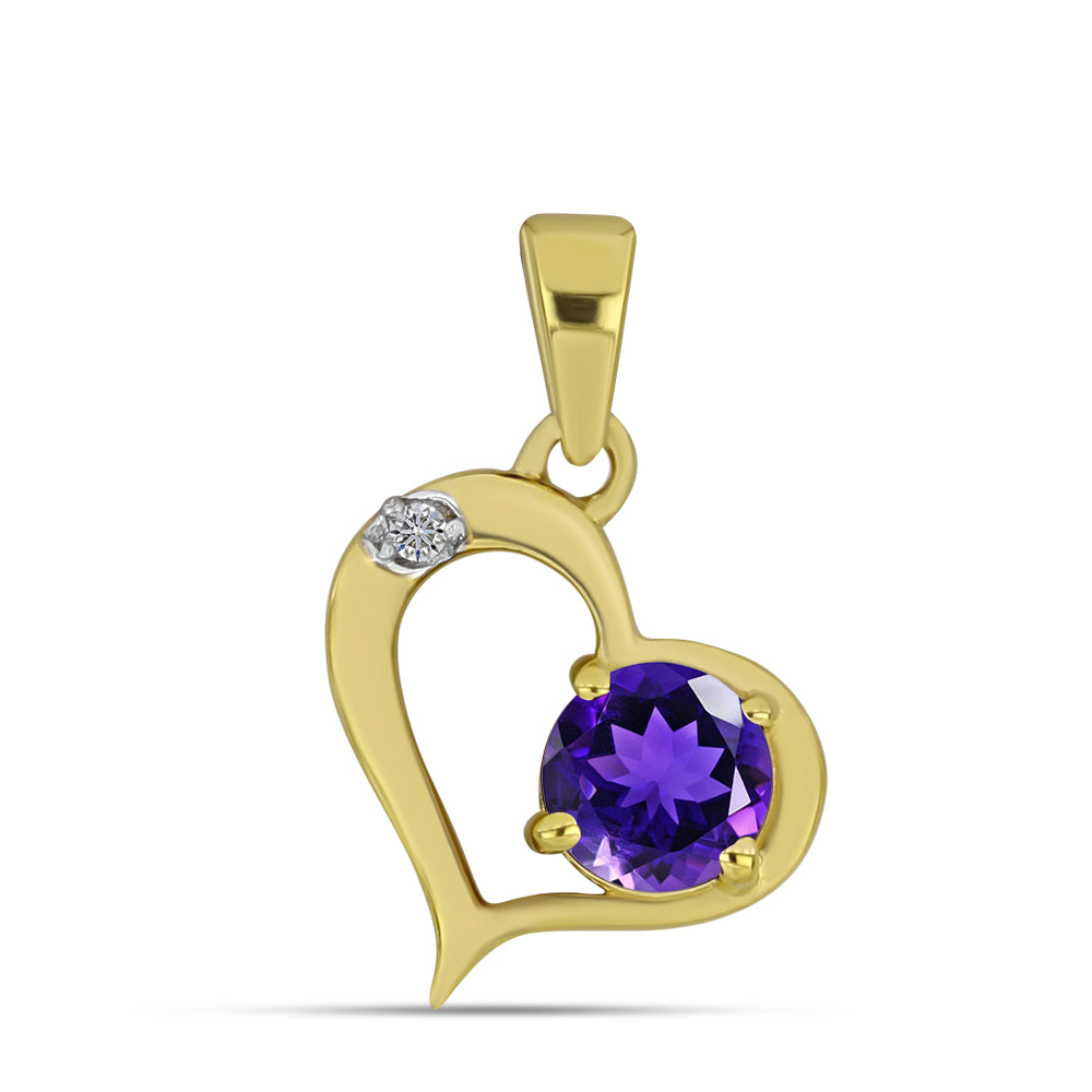 Goldplattierter Silberanhänger mit weißem Diamant 1 