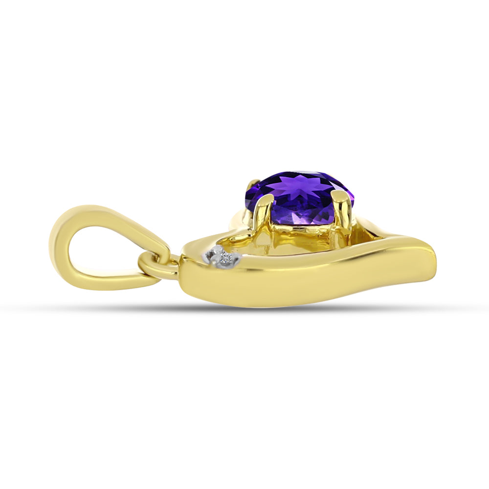 Goldplattierter Silberanhänger mit weißem Diamant 2 
